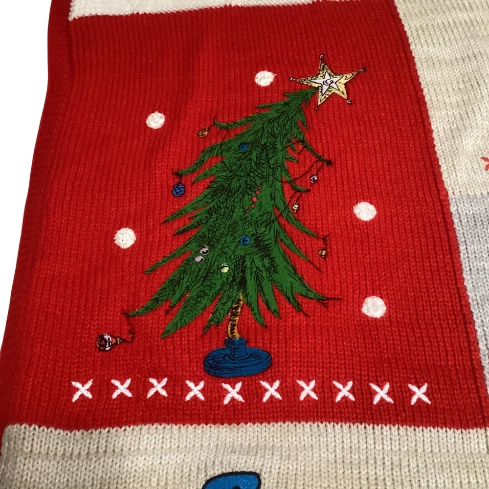 Pottery Barn Kids Dr Seuss The Grinch Christmas Knit Sherpa Throw Blanket 40x50